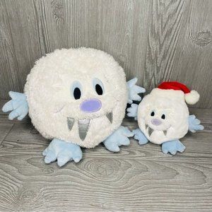 Disney vintage Everest plush yeti one large one small with Santa hat